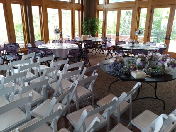 white wedding chair rental